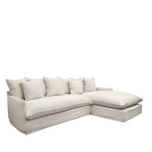 Lotus Slipcover 2.5 seat LH Modular + RH Chaise - Oatmeal