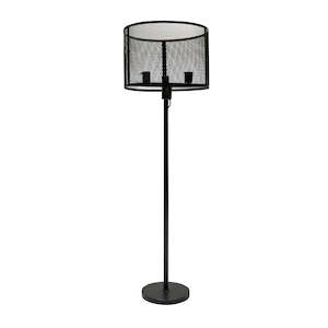 Black Bank Metal Standing Round  Lamp 151CM