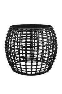 Woven Check Black Round Table