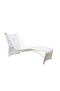 Furniture: White Wave Woven Sun Lounger