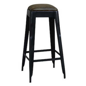 Industrial Leather Bar Stool