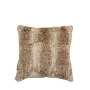 Natural gold tones rabbit skin cushion