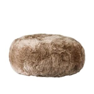 Long wool sheepskin ottoman - butterscotch