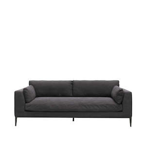 Sofas: Tyson Three Seater Sofa in Relaxed Black