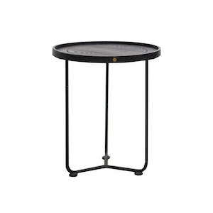 Haywood Round Side Table -Black