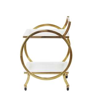 Home Decor: Margo Bar Trolley Gold & Ivory