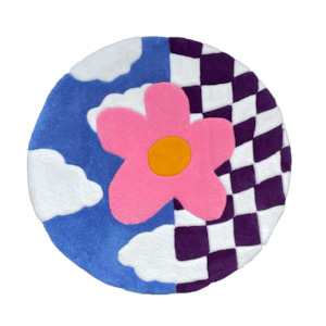 Flower Check Rug