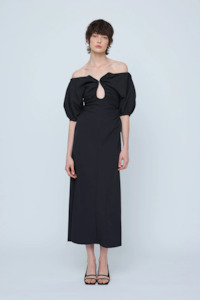 Wynn Hamlyn Zoe Off Shoulder Dress - Black