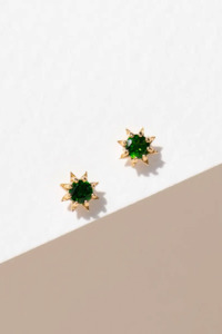 Zoe & Morgan Stella Earrings - Gold Plate/Chrome Diopside