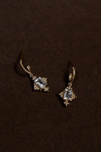 Zoe & Morgan Reya Earrings - 22k Gold Plate/White Topaz