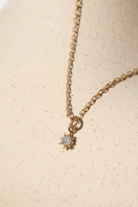 Zoe & Morgan Stella Necklace - Gold Plate/White Zircon