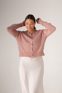 Francie The Fleur Cardigan - Dusky Pink