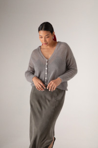 Francie The Mist Cardigan - Pearl Grey