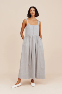 Posse Mira Scoop Neck Dress - Blue/Cream