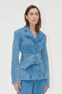 Stine Goya Belted Tailored Jacket - Denim Blue