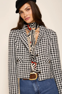 Rixo Leila Jacket - Houndstooth Mono