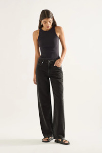 Outland Denim Avril Low Slouchy Wide Leg - Aged Black