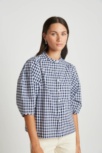 Twenty Seven Names Quest Blouse - Navy Gingham