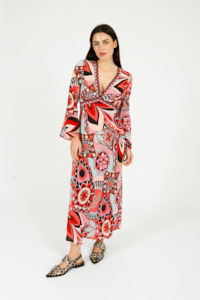 Rixo Tania Dress - 60s Swirl Red