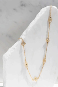 Jewelllery Zoe Morgan: Zoe & Morgan Ayllu Necklace - 22k Gold Plate with White Zircon