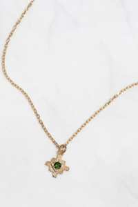 Zoe & Morgan Inka Necklace - 22k Gold Plate/Chrome Diopside