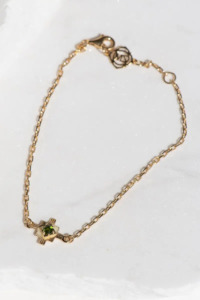 Zoe & Morgan Inka Bracelet - 22k Gold Plate/Chrome Diopside