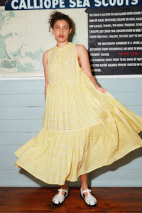 Daylight Moon And She Was Dress - Yellow Gingham