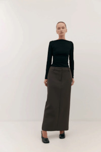 Harris Tapper: Harris Tapper Long Jas Skirt - Umber