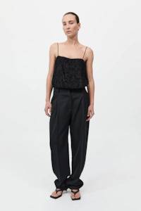 St. Agni Tailored Pleat Pant - Black