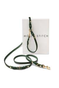 Butter Leather 3 x Adjustable Leash - Forest Green