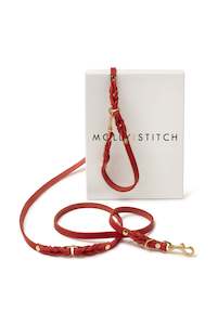 Butter Leather 3 x Adjustable Leash - Chili Red