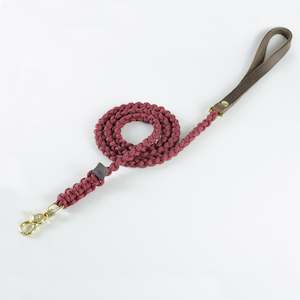 Touch of Leather Leash - Red Wine