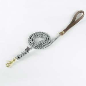 Touch of Leather Leash - Grey