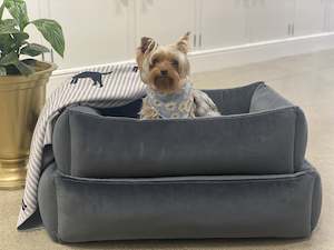 Bianca Lorenne Midnight Matt Velvet Pet Bed - Medium