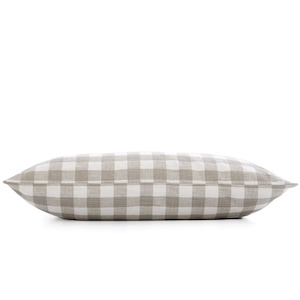 Warm Stone Gingham Check Dog Bed Cover