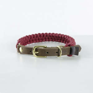 Touch of Leather Dog Collar - Red Wine