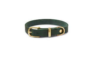 Butter Leather Collar - Forest Green