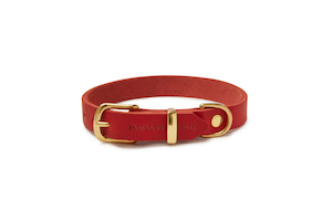 Butter Leather Collar - Chili Red