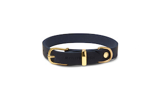 Pet: Butter Leather Collar - Navy Blue