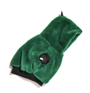 Faux Fur Hoodie - Emerald