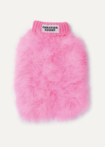 Pet: Christian Cowan x maxbone Designer Feather/Knit Jumper - Hot Pink