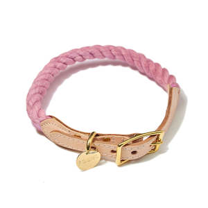 Pet: Blush Cotton Rope Dog and Cat Collar - Small