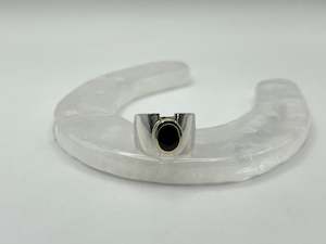 Black Sapphire Wide Band Ring