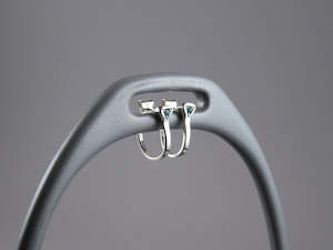 Horseshoe Nail Hoops with Gemstones