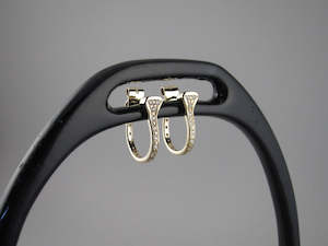 Horseshoe Nail Hoops with Diamonds