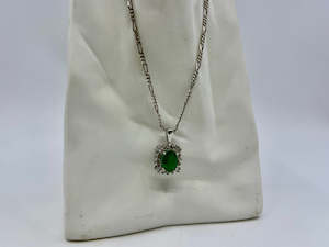 Emerald and Diamond Pendant with Chain set | Preloved