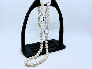 Freshwater Pearls with Horseshoe and Stirrup