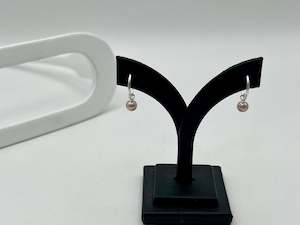 Direct selling - jewellery: Sleeper Hoop Earrings with Pink Pearl | Sterling Silver