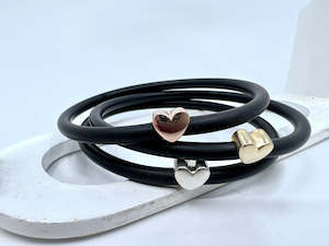 Noir Bangle | Heart Charm