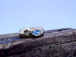 Blue Topaz and Diamond Ring | Preloved